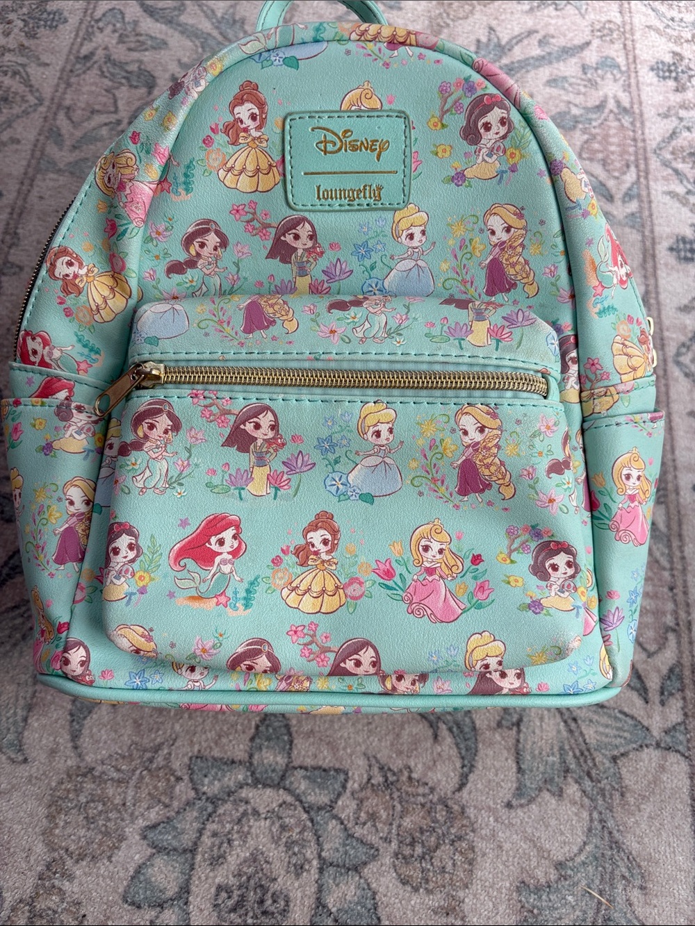 Disney Loungefly Princess Backpack - Mint and Multicolor
